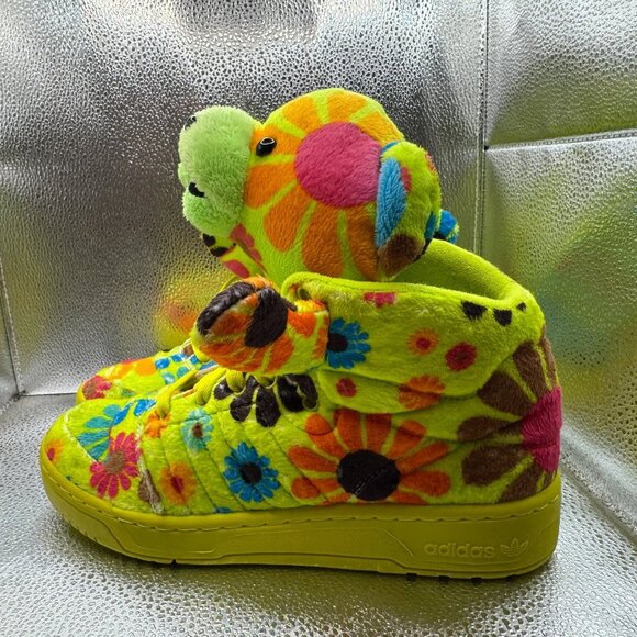 Size 6 Adidas‎ Jeremy Scott Teddy Bear Mens Green Athletic Sneakers G61076 - Picture 7 of 10